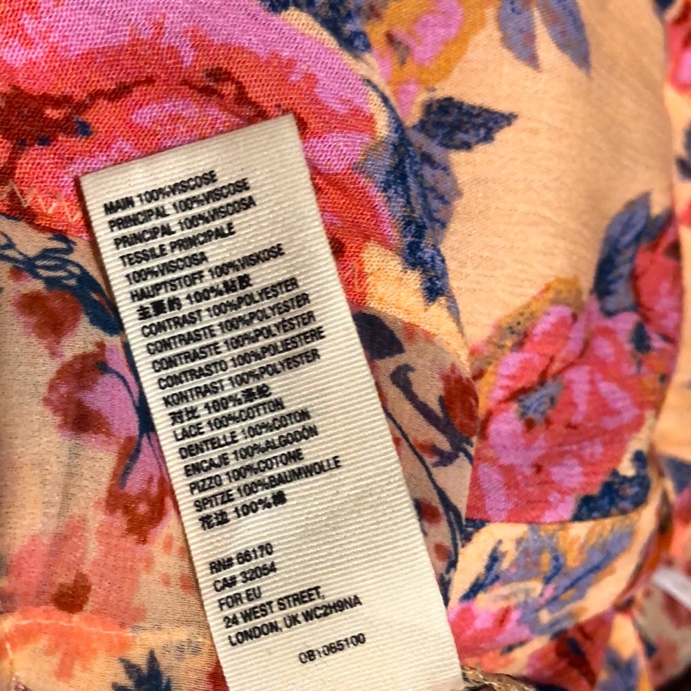 Free People Hold On To Me Button Down Shirt Coral Combo - Picture 12 of 15